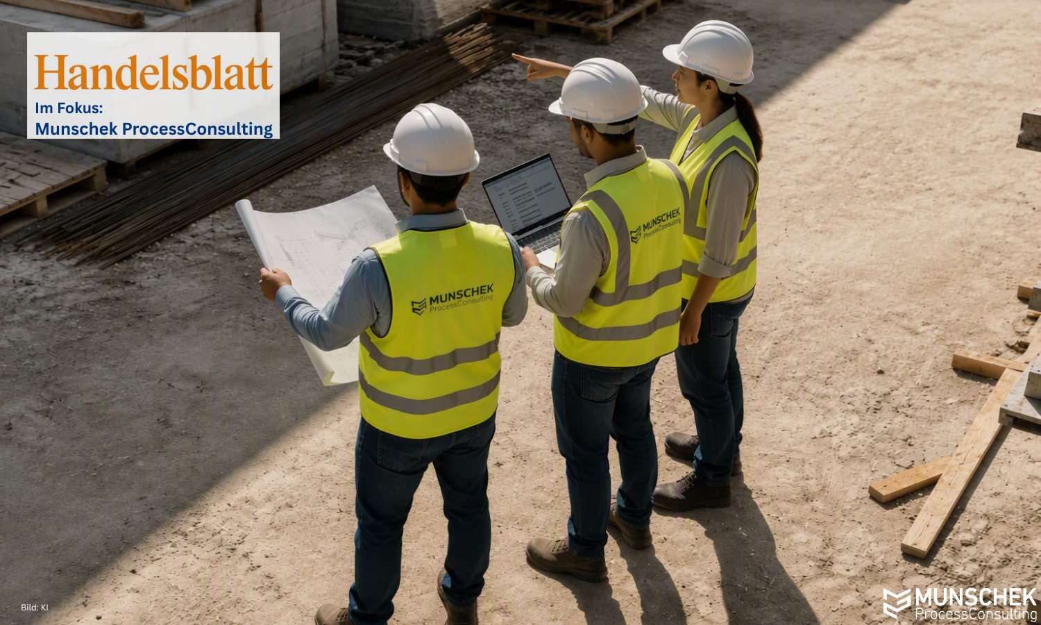 Projektsteuerung im Industriebau: Experten koordinieren Bauprojekt auf der Baustelle